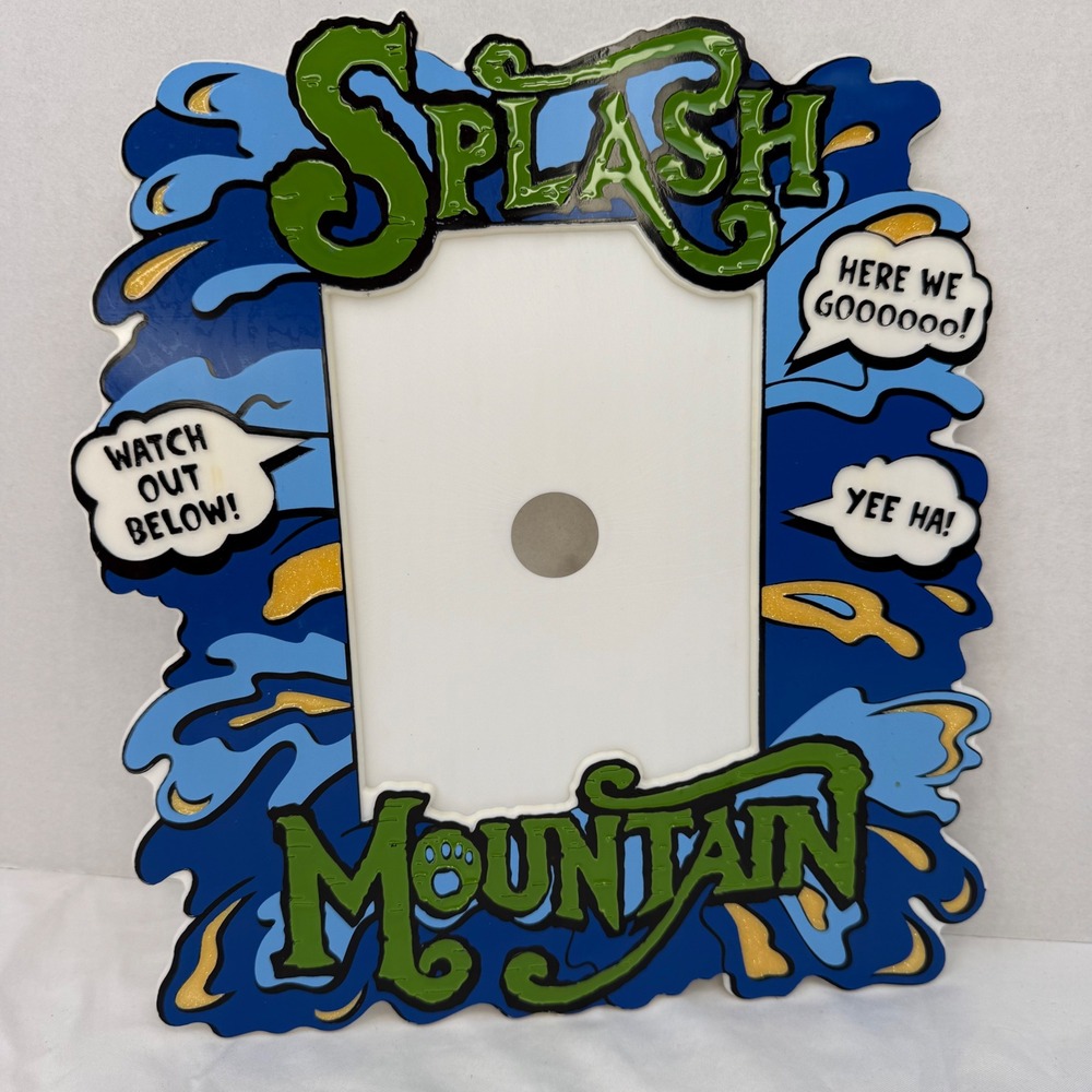 Disney Parks‎ Splash Mountain Photo Frame Blue Green Glitter Ride Souvenir 5x7